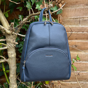 Navy Fashion Backpack By David Jones (Front)