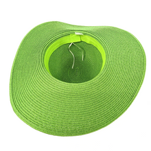 Load image into Gallery viewer, Bright &amp; Bold Wide Brim Foldable Hat | Parakeet Green(adjustable string)
