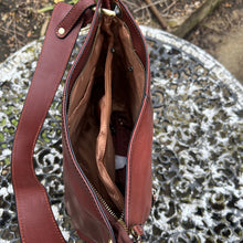 Load image into Gallery viewer, Chocolate &#39;Allegra&#39; Italian Leather Tote Bag (open)
