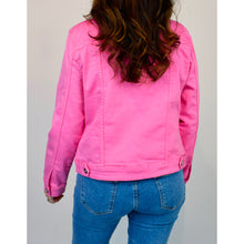 Load image into Gallery viewer, Candy Pink Denim Jacket (back)
