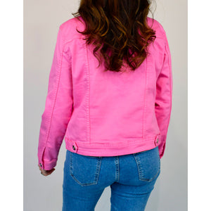 Candy Pink Denim Jacket (back)