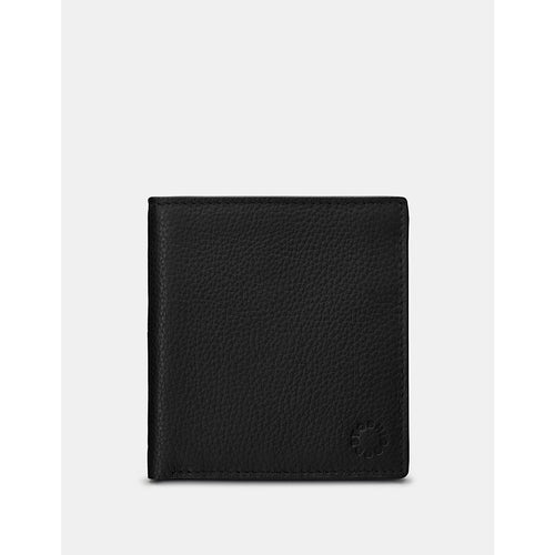 Black Two Fold Leather Wallet By Yoshi (closed)