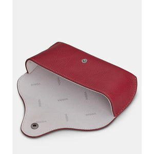 Atlantic Cherry Red Leather Glasses Case (open)