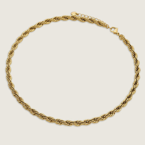 Gold Twist Chain Stainless Steel Necklace