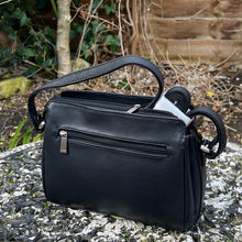 Load image into Gallery viewer, Black Classic &#39;Brenda&#39; Leather Crossbody Bag (back)
