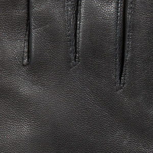 Ladies Black Cashmere Lined Leather Gloves By Dents (stitching detail)