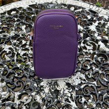 Load image into Gallery viewer, Purple Double Zip Phone Bag By David Jones
