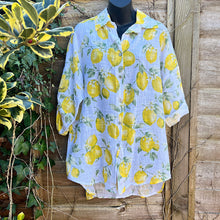 Load image into Gallery viewer, Lemond Print Long Cotton Shirt
