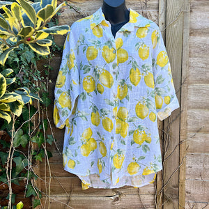 Lemond Print Long Cotton Shirt