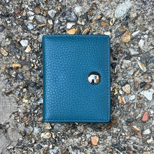 Load image into Gallery viewer, Teal Leather Credit Card Holder (closed)
