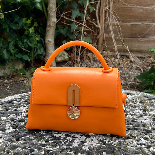 Small Stylish Orange Grab Bag (front)