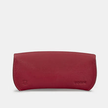 Load image into Gallery viewer, Atlantic Cherry Red Leather Glasses Case (back)
