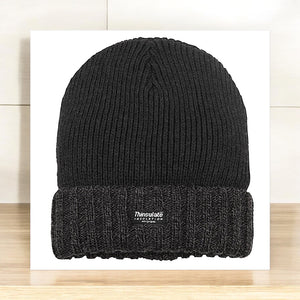 Men's Charcoal Marl Turn Up Thinsulate Knitted Hat