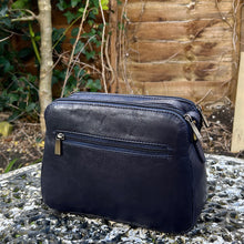 Load image into Gallery viewer, Classic Navy Leather &#39;Darcie&#39; Crossbody Bag (back)
