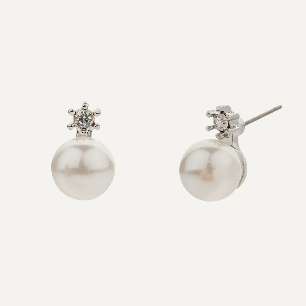 Mother of Pearl & Cubic Zirconia Stud Earrings