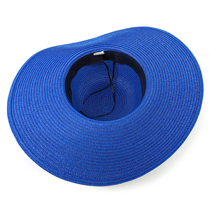 Bright & Bold Wide Brim Foldable Hat | Azure Blue (adjustable string)