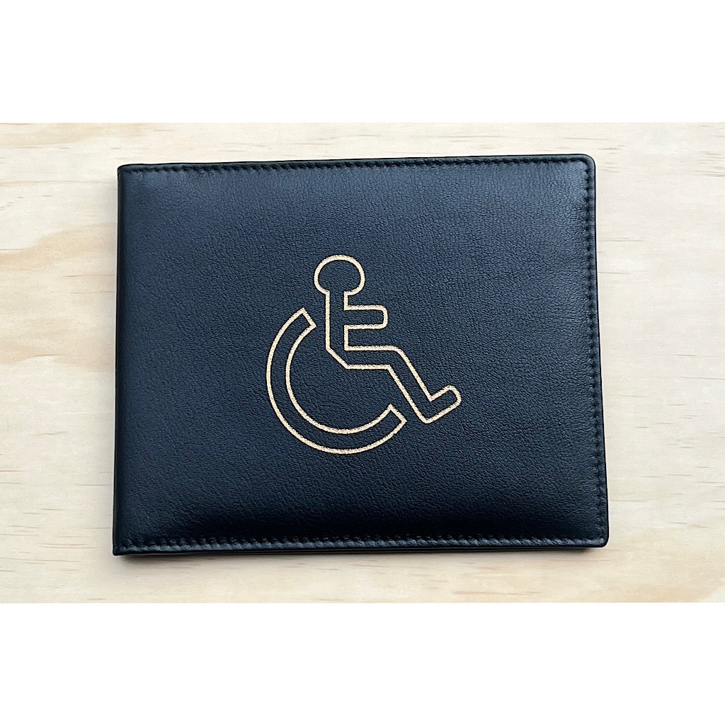 Black Leather Disabled Badge Holder