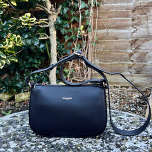 Load image into Gallery viewer, Black Crossbody Bag with Wide Adjustable Strap (front)
