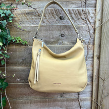 Load image into Gallery viewer, Mustard Large Soft Front Zip Pocket &#39;Sari&#39; Shoulder Bag
