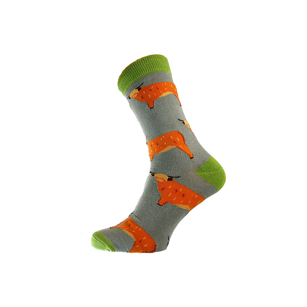 Luxurious Men’s Bamboo Socks | Highland Cow