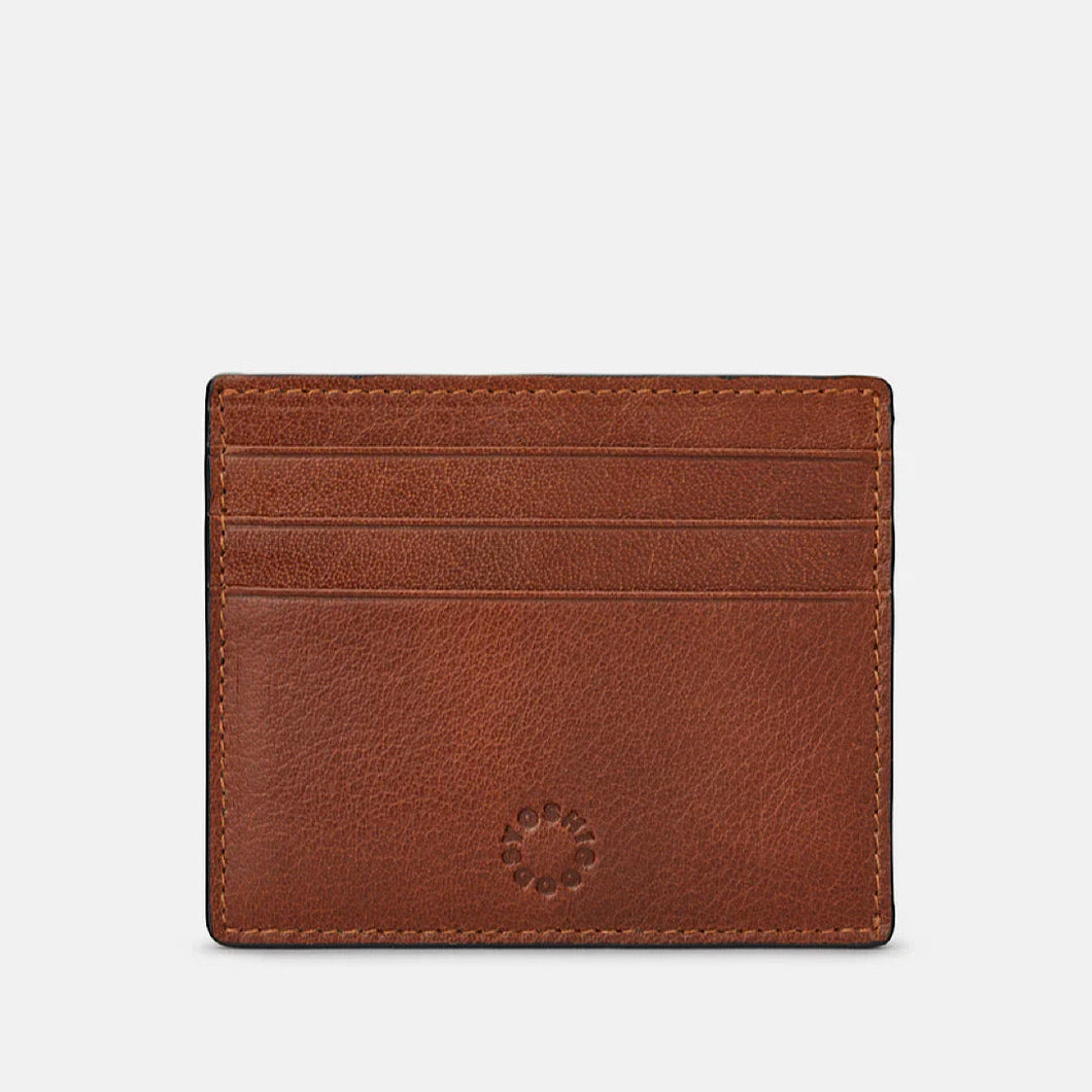 Brown Slim Leather Card Holder (front)