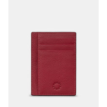 Load image into Gallery viewer, Cherry Red Leather Card Holder with ID Window (front)
