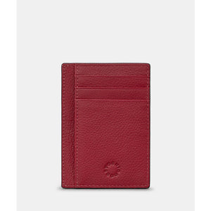 Cherry Red Leather Card Holder with ID Window (front)