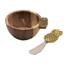 Load image into Gallery viewer, Pineapple Dip Bowl And Spreader Set
