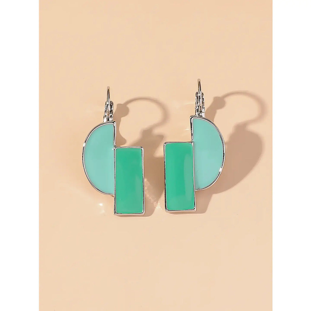 Fantasy Enamelled Green Earrings