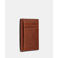 Load image into Gallery viewer, Brown Leather Card Holder with ID Window by Yoshi (side)
