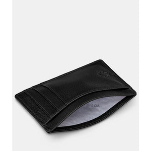 Black Leather Card Holder with ID Window by Yoshi (slip side pocket)