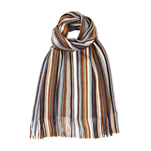 Men's Multi Natural Tone Stripe Scarf