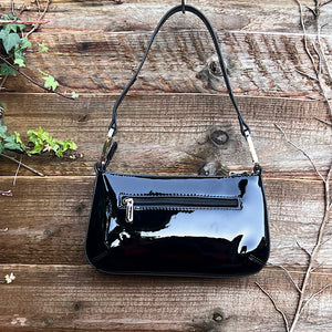 Small Black Patent Look Bag (back)