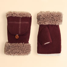 Load image into Gallery viewer, Burgundy Mittens Turn Fingerless Gloves By Powder
