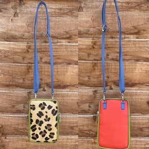 Leather Caribbean Animal Print Crossbody/Phone Bag (hanging)