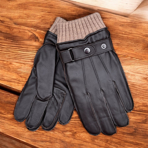 Men's Leather & Knit Top 'ASH' Gloves