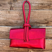 Load image into Gallery viewer, Red Wrist Strap Leather Evening Bag
