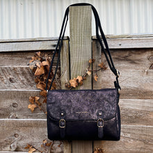 Load image into Gallery viewer, Black Metallic Satchel Bag
