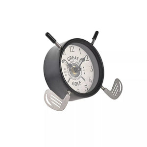 Golf Clubs Mantel Clock (side)