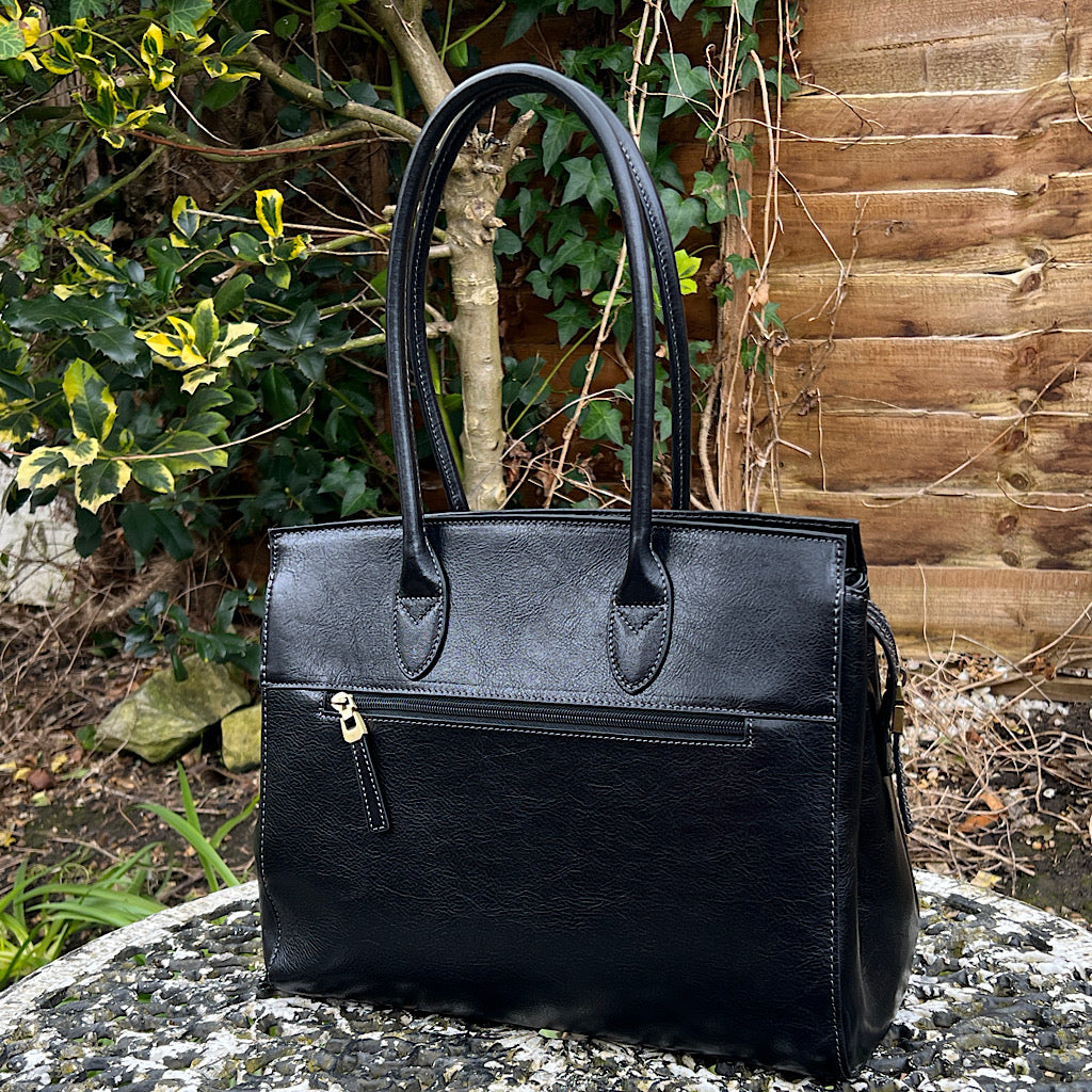 Black 'Giorgia' Italian Leather Shoulder Bag – Bucks Leather