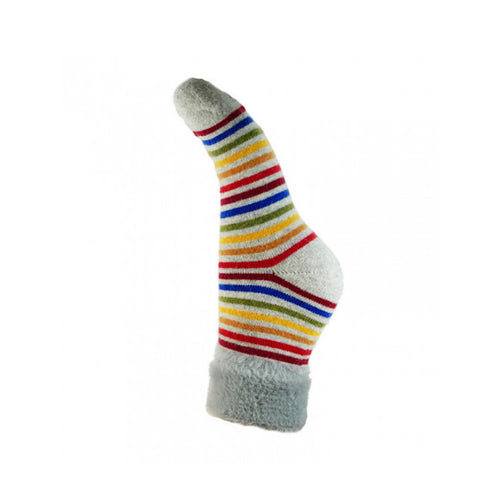 Luxurious Ladies Wool Blend Stripe Cuff Socks