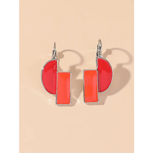 Fantasy Enamelled Red & Orange Earrings