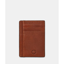 Load image into Gallery viewer, Brown Leather Card Holder with ID Window by Yoshi (front)
