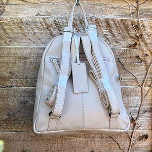 Silk Beige Classic 'Frida' Soft Leather Backpack (back)