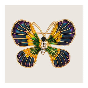 Ink, Yellow & Green Butterfly Enamel Pin Brooch