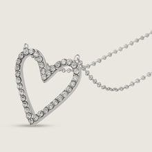 Load image into Gallery viewer, White Gold Plated Diamante Stainless Steel Heart Necklace
