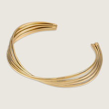 Load image into Gallery viewer, 18K Gold Plated Ripple Wave Stainless Steel Bangle
