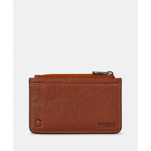 Load image into Gallery viewer, Brown Zip Top Morton Leather Card Holder (back)
