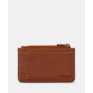 Brown Zip Top Morton Leather Card Holder (back)