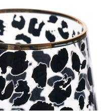 Load image into Gallery viewer, Set of 2 Leopard Print Wine Glasses (close up)
